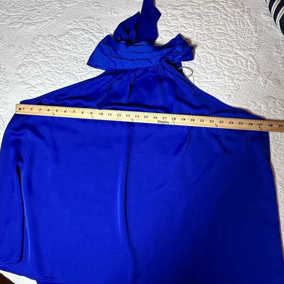 NWT A New Day Womens 3x Royal Blue Halter Top With Tie Back Blouse - Picture 13 of 15